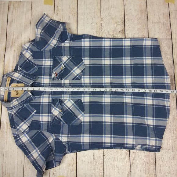 HOLLISTER CO Western Styling Men's Blue Plaid - Picture 4 of 9